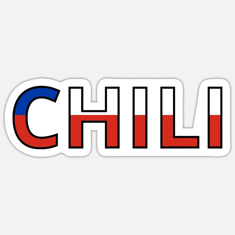 Drapeau Chili Sticker taille S (10 x 10 cm)