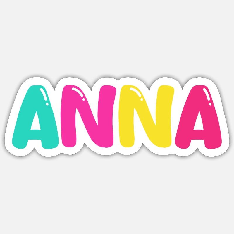 Nom - Anna - Sticker taille S (10 x 10 cm) - blanc mat