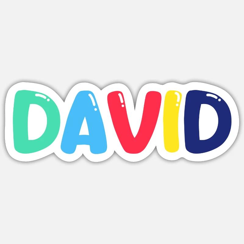 Name - David - Sticker size S (10 x 10 cm) - white matte