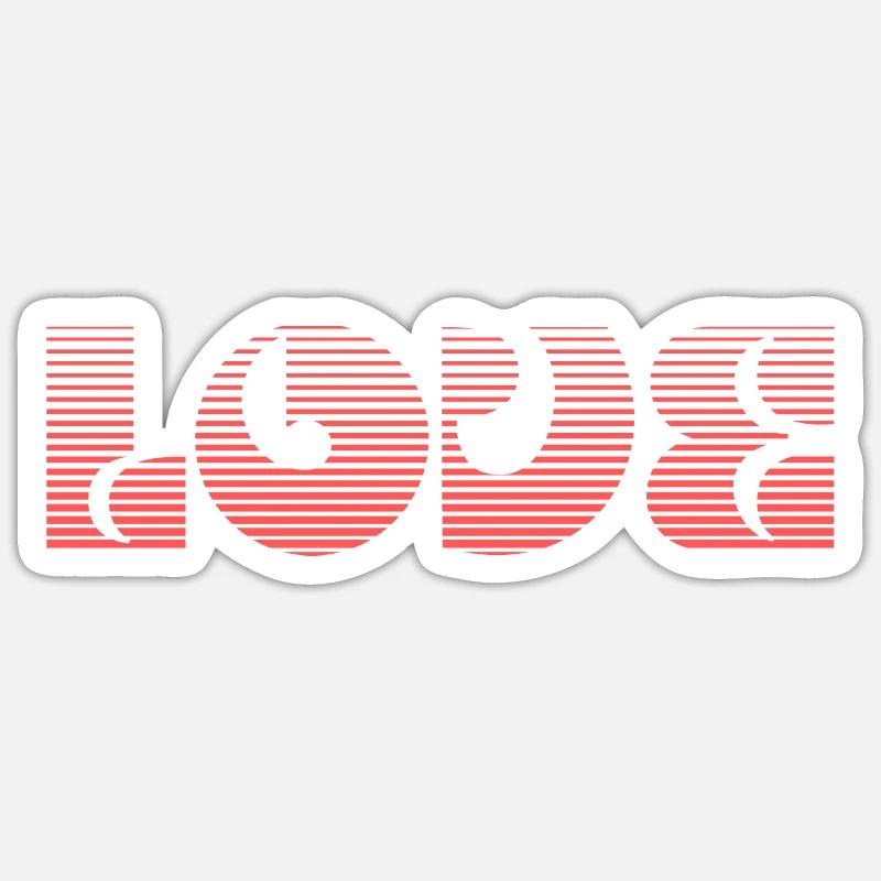LOVE - Sticker Größe S (10 x 10 cm) - Mattweiß
