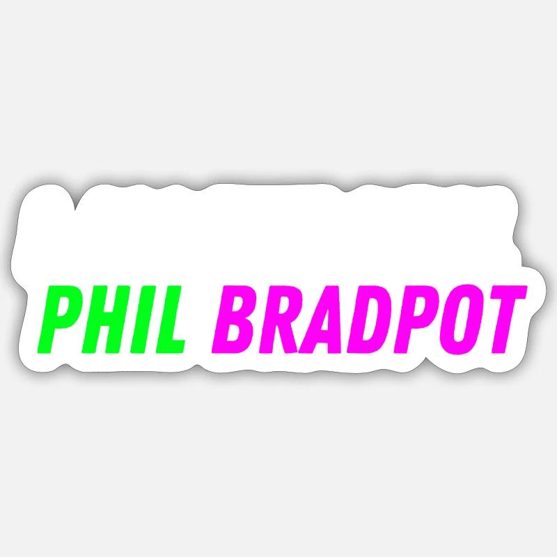 Du vrai Phil Bradpot Sticker taille S (10 x 10 cm)