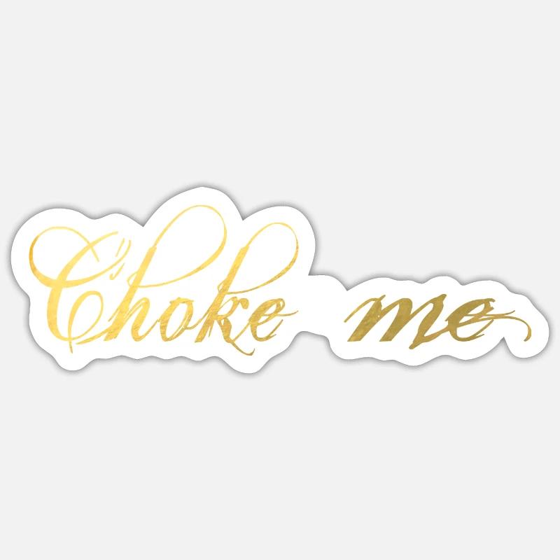 Étranglez-moi BDSM - Sticker taille S (10 x 10 cm) - blanc mat