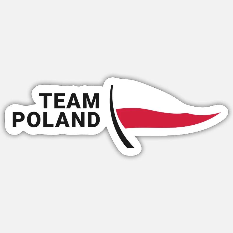 Équipe de Pologne - Sticker taille S (10 x 10 cm) - blanc mat