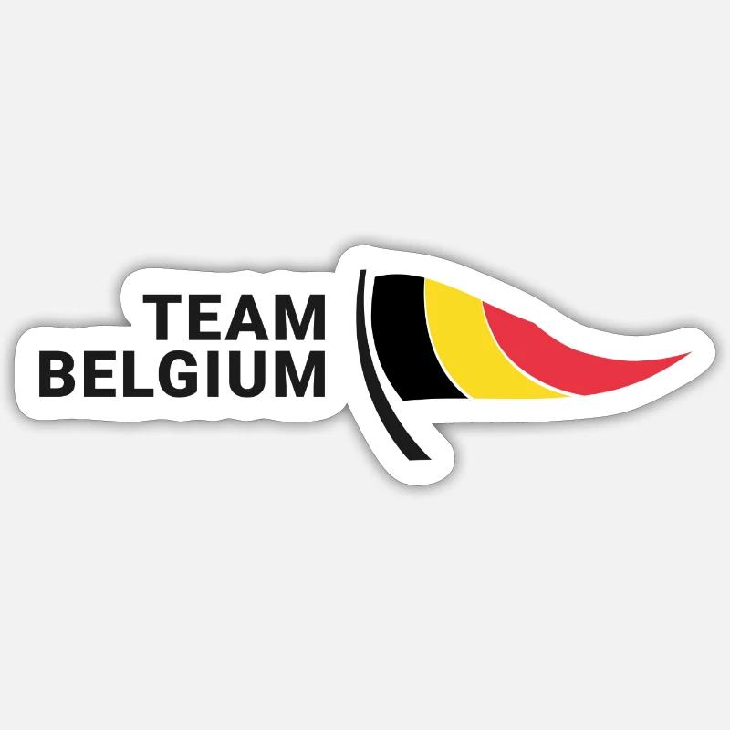 Équipe de Belgique - Sticker taille S (10 x 10 cm) - blanc mat