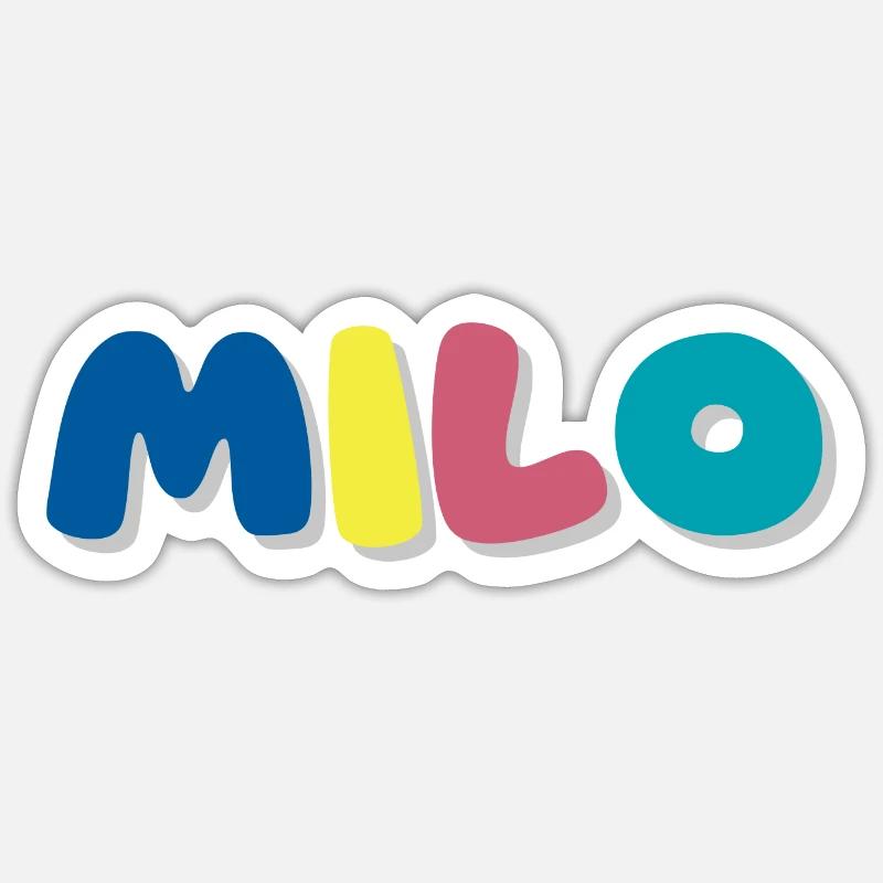 Nom - Milo - Sticker taille S (10 x 10 cm) - blanc mat