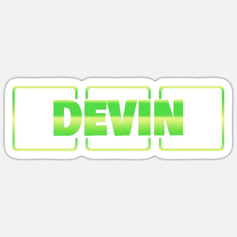 Devin - Sticker size S (10 x 10 cm) - white matte