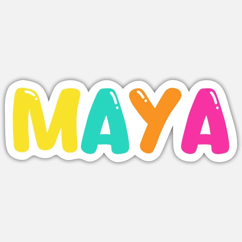 Name - Maya - Sticker Größe S (10 x 10 cm) - Mattweiß