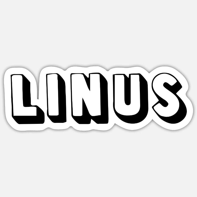 Name - Linus - Sticker Größe S (10 x 10 cm) - Mattweiß