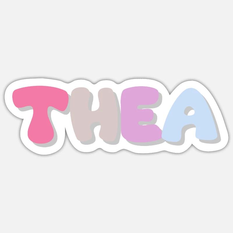 Nom - Thea - Sticker taille S (10 x 10 cm) - blanc mat