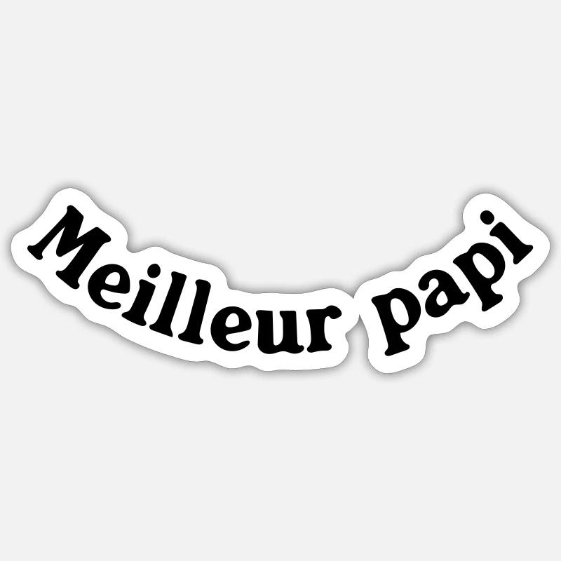 MEILLEUR PAPI - Sticker taille S (10 x 10 cm) - blanc mat