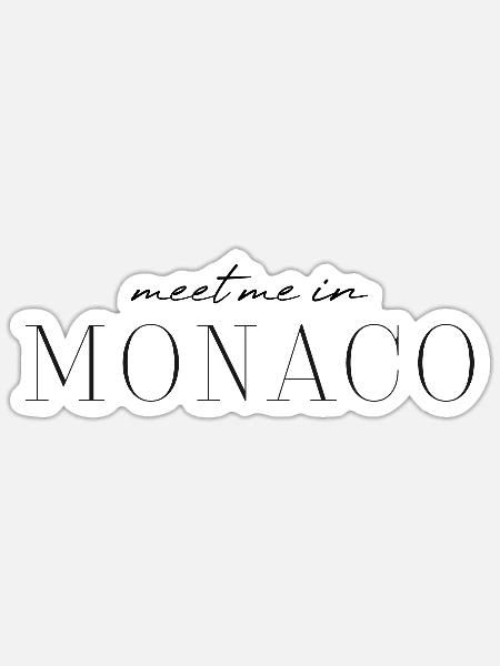 Monaco Glamour T-Shirt - Sticker Größe S (10 x 10 cm) - Mattweiß