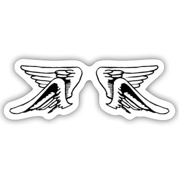 Design 15 (Flügelset, eng) - Sticker Größe S (10 x 10 cm) - Mattweiß - Vorne
