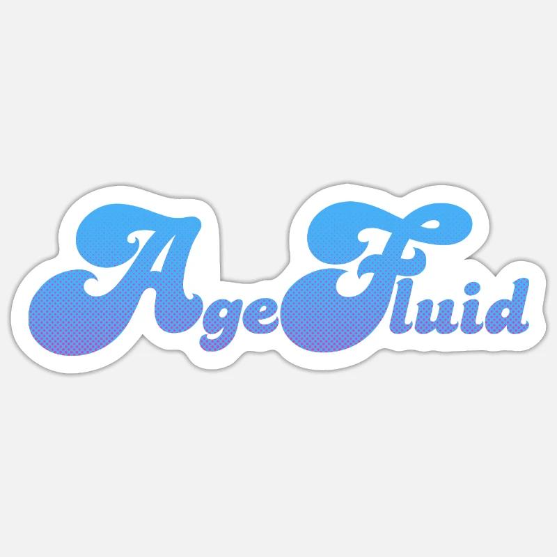 Agefluid - Sticker Größe S (10 x 10 cm) - Mattweiß