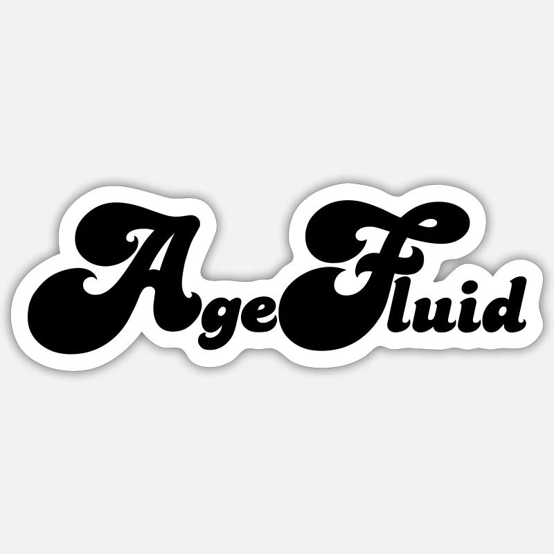 Agefluid - Sticker size S (10 x 10 cm) - white matte