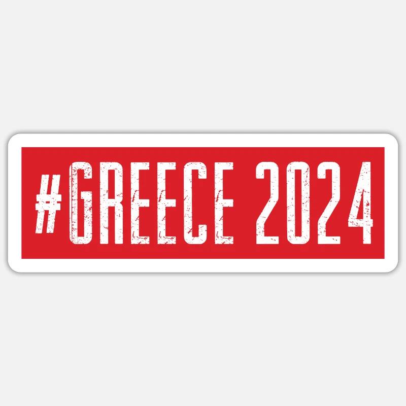 Équipe Grèce 2024 - Sticker taille S (10 x 10 cm) - blanc mat