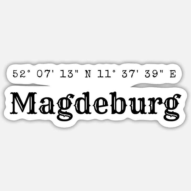 Magdeburg coordinates Sticker size S (10 x 10 cm)
