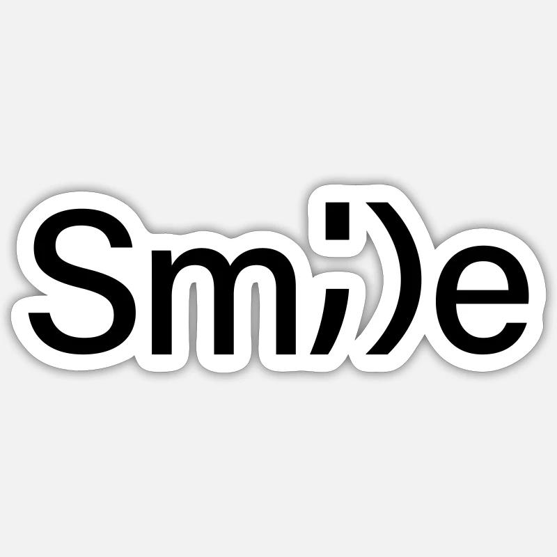 Smile - Sticker Größe S (10 x 10 cm) - Mattweiß