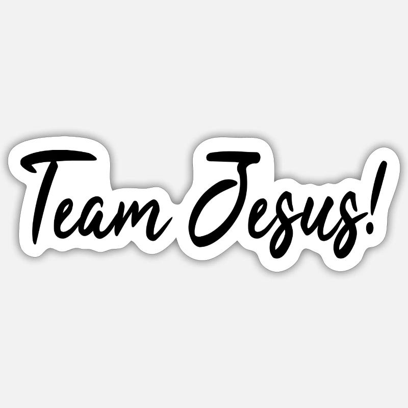 Team Jesus Geschenk Christlich - Sticker Größe S (10 x 10 cm) - Mattweiß
