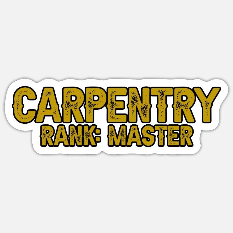 Rang de charpenterie Maître 3 - Sticker taille S (10 x 10 cm) - blanc mat