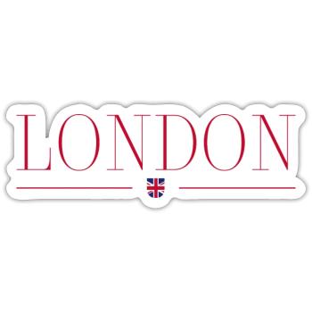 London Style Design T-Shirt - Sticker size S (10 x 10 cm) - white matte - Front