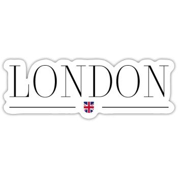 London Style Design T-Shirt - Sticker size S (10 x 10 cm) - white matte - Front