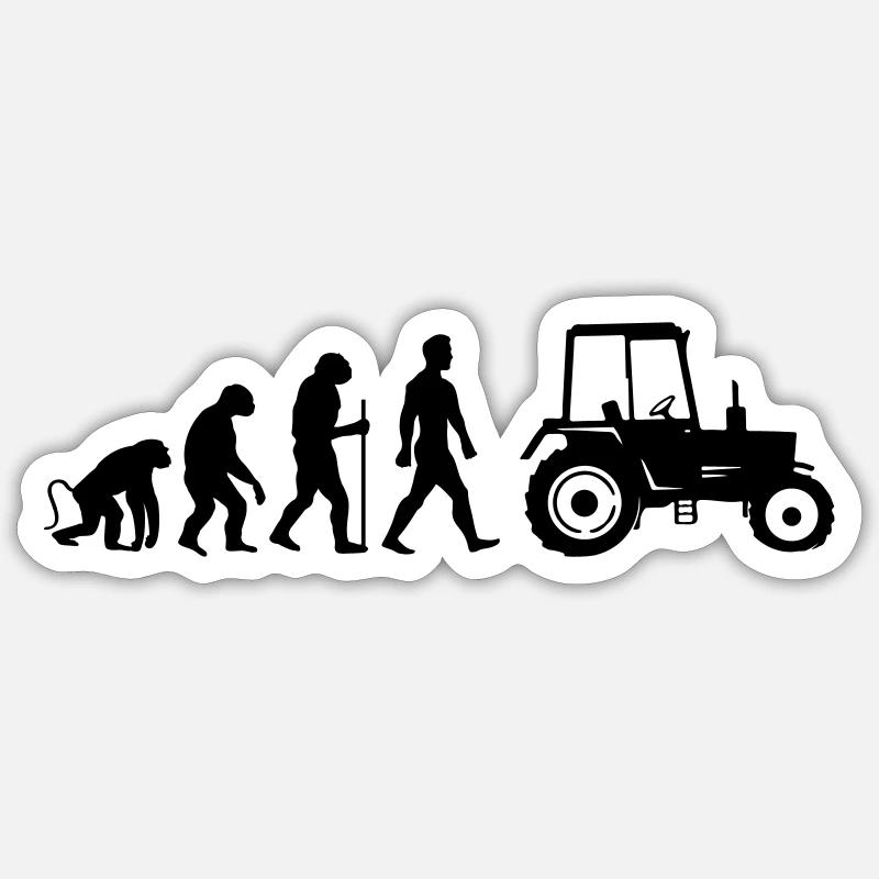 Tractor Evolution - Sticker size S (10 x 10 cm) - white matte