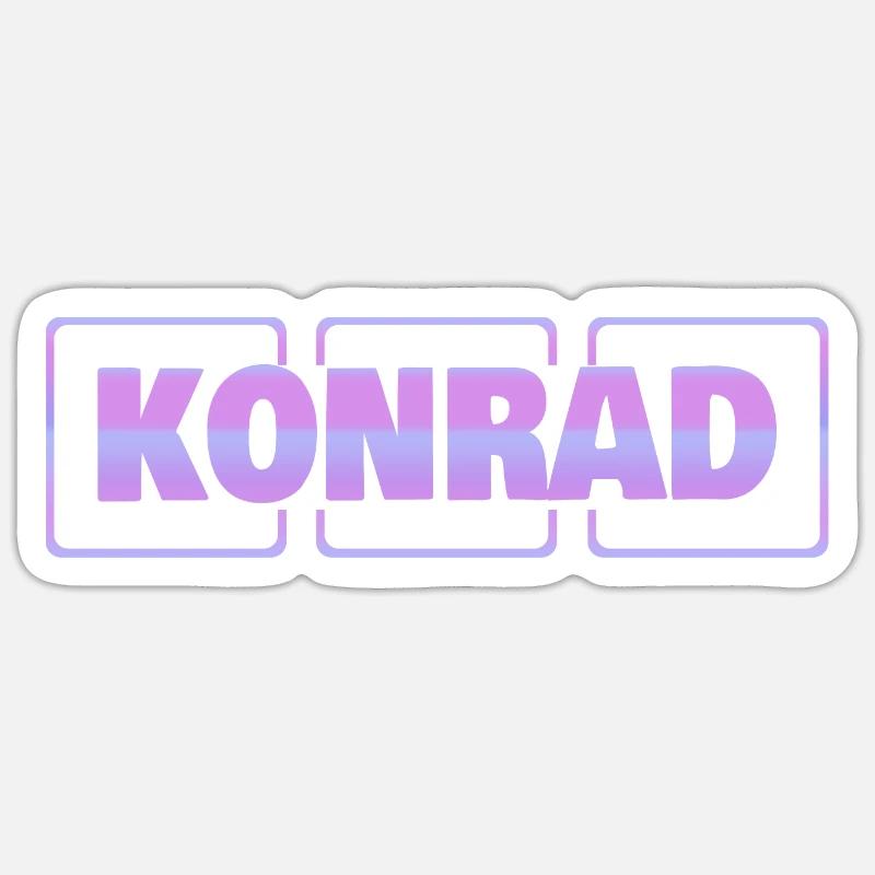 Konrad als Schwangerschaft - Sticker Größe S (10 x 10 cm) - Mattweiß
