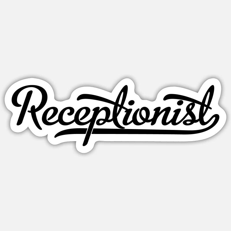 Receptionist - Sticker size S (10 x 10 cm) - white matte