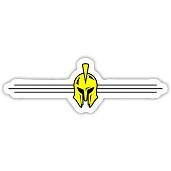 Spartaner Helm Logo - Sticker Größe S (10 x 10 cm) - Mattweiß - Vorne