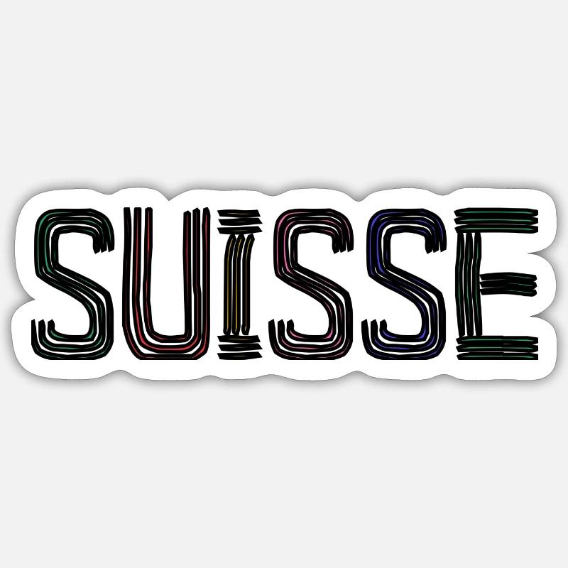 SUISSE. PAYS - Sticker taille S (10 x 10 cm) - blanc mat