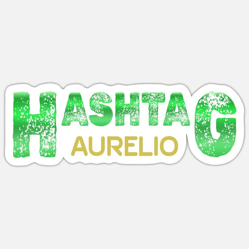 Aurelio - Sticker taille S (10 x 10 cm) - blanc mat