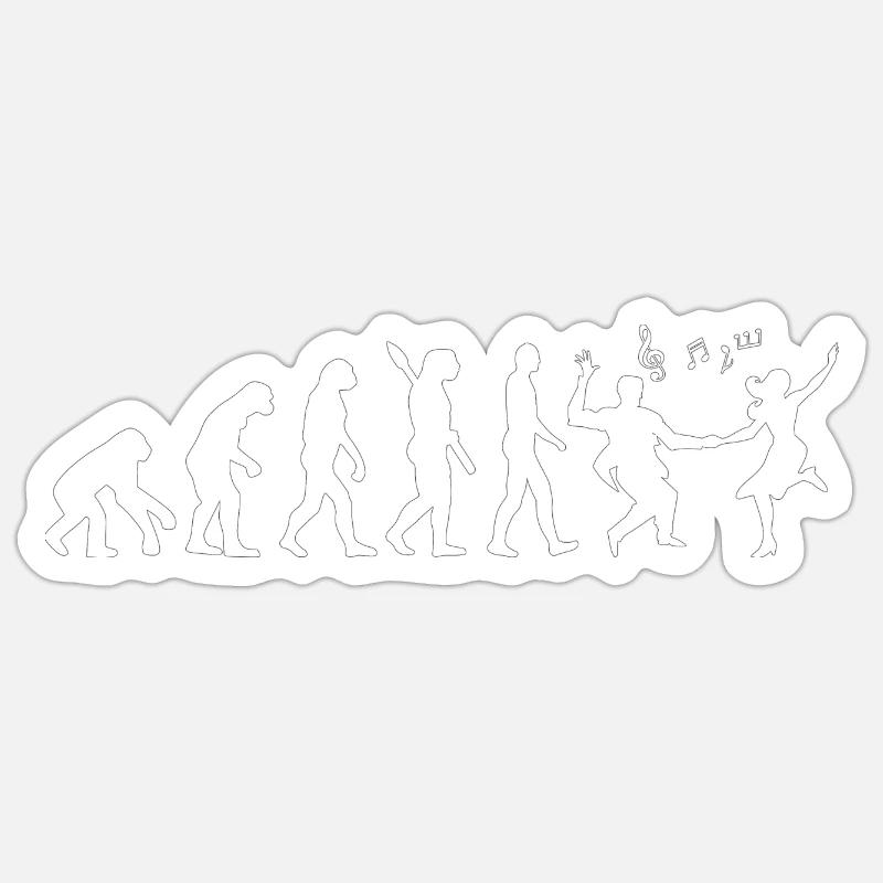 Darwin Evolution to Swing - Weiß Sticker Größe S (10 x 10 cm)