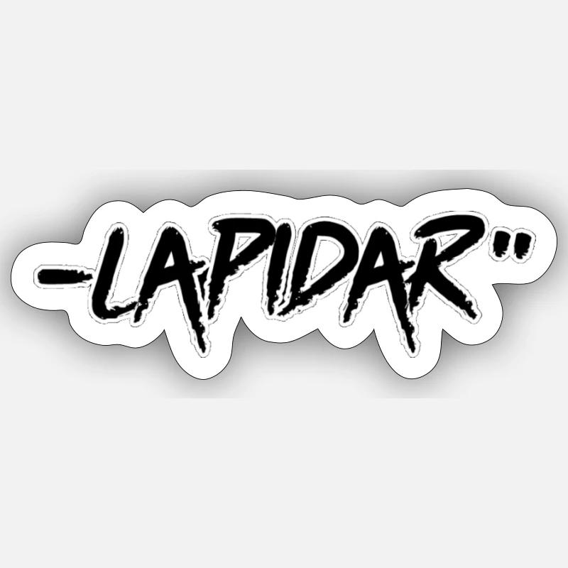 DJ Lapidar - Sticker Größe S (10 x 10 cm) - Mattweiß