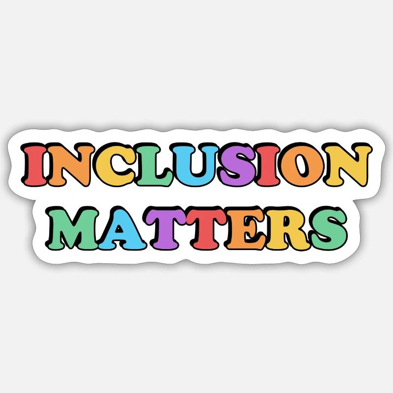 L’inclusion compte Arc-en-ciel - Sticker taille S (10 x 10 cm) - blanc mat