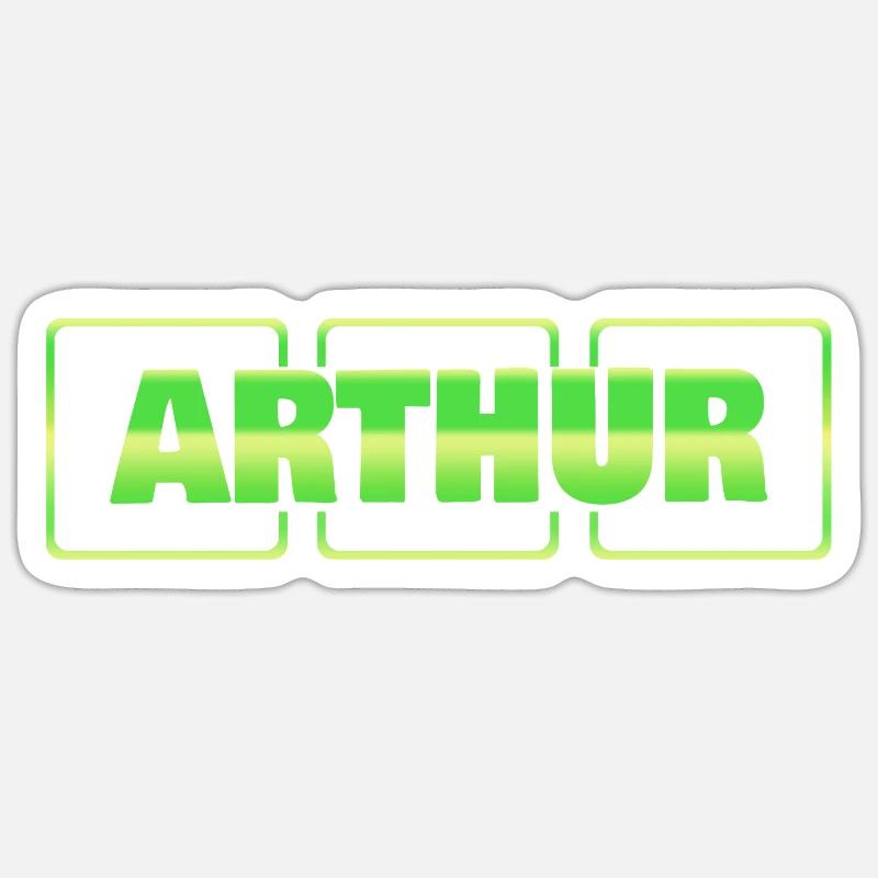 Geschenkidee Arthur - Sticker Größe S (10 x 10 cm) - Mattweiß