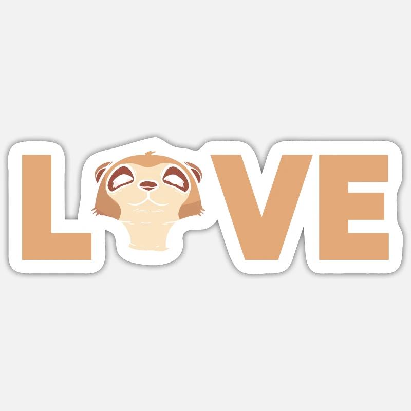 Erdmännchen - Sticker Größe S (10 x 10 cm) - Mattweiß