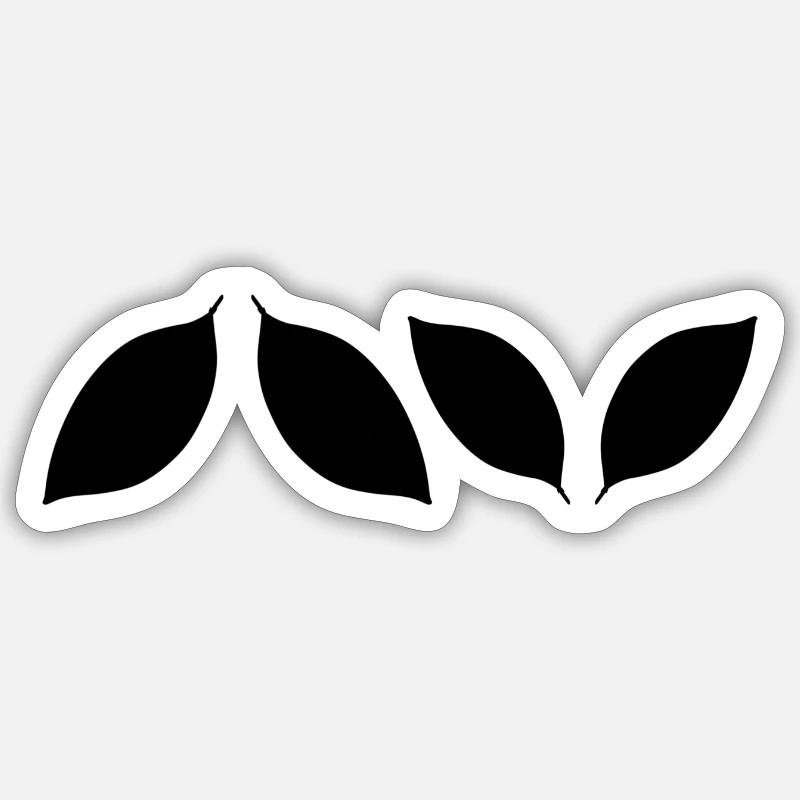 Four Leaves Leaf Icon Shapes - Sticker size S (10 x 10 cm) - white matte