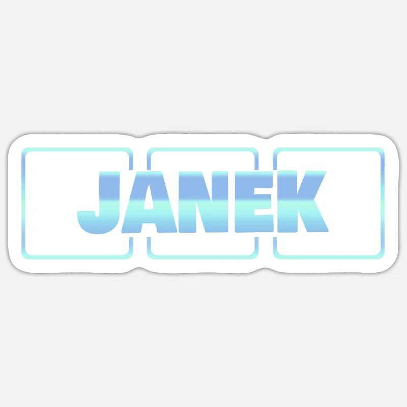 Janek - Sticker Größe S (10 x 10 cm) - Mattweiß