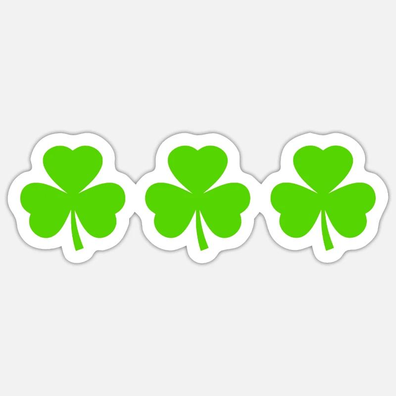Trèfle d’Irlande Trèfles - Sticker taille S (10 x 10 cm) - blanc mat