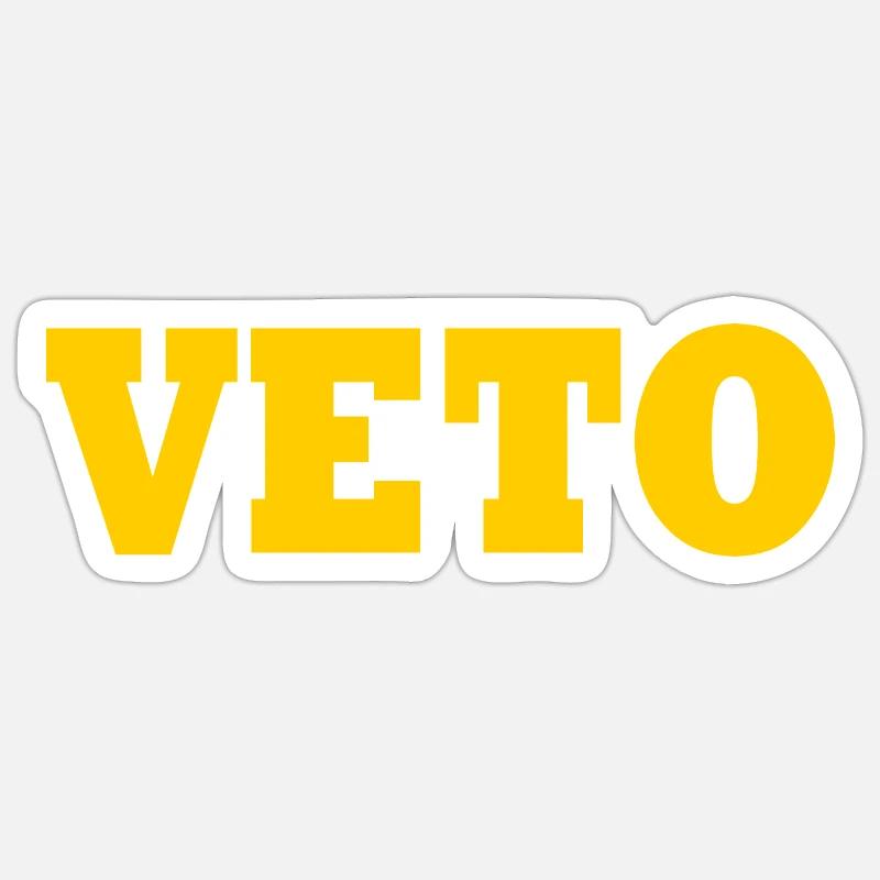 Veto - Sticker Größe S (10 x 10 cm) - Mattweiß