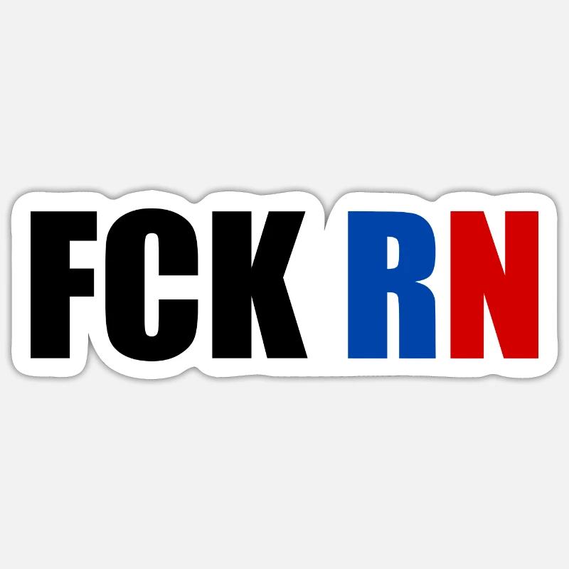 Fck rn - Sticker size S (10 x 10 cm) - white matte