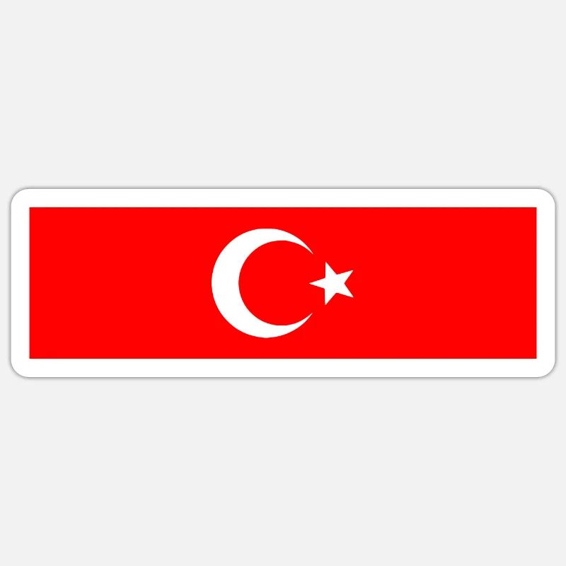 Turquie - Drapeau turc - Sticker taille S (10 x 10 cm) - blanc mat