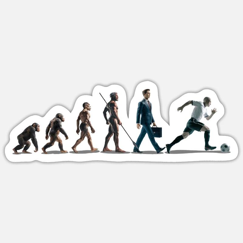 Evolution Fussball Zeichenfläche 1 Sticker Größe S (10 x 10 cm)