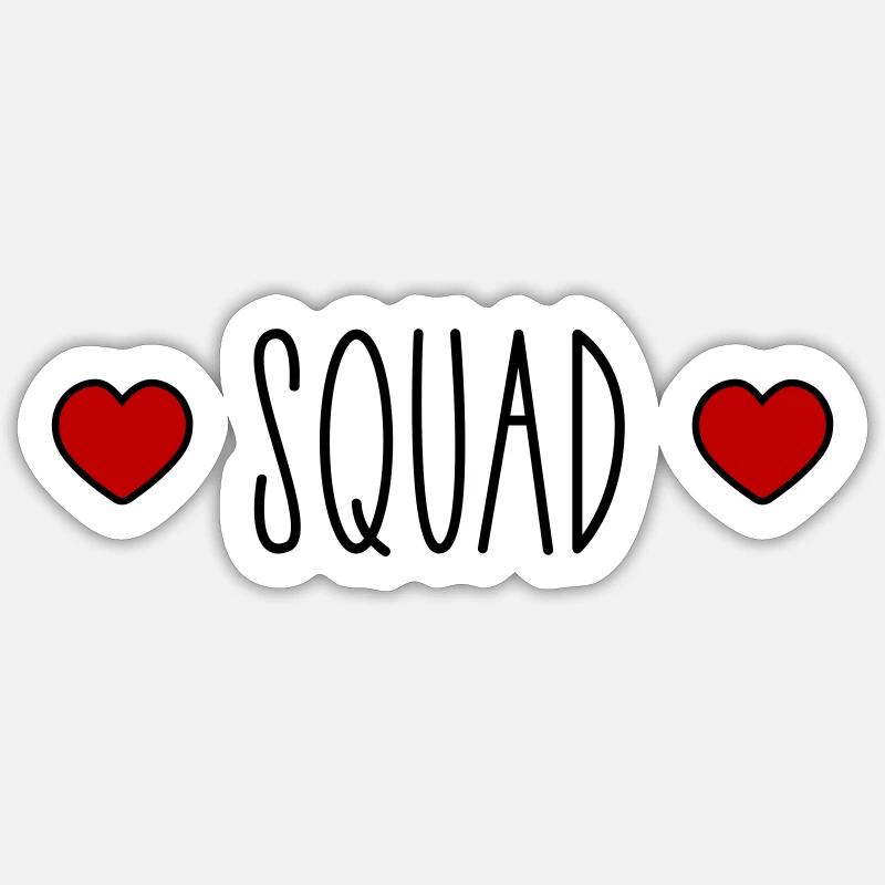 Squad Herz - Sticker Größe S (10 x 10 cm) - Mattweiß