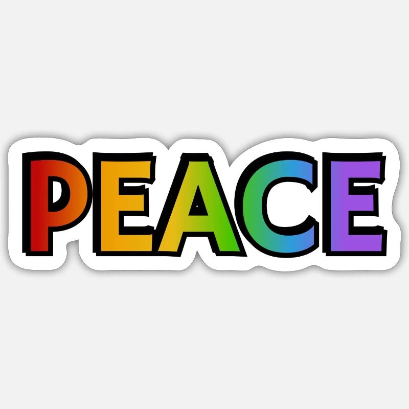 Friedens-Regenbogen - Sticker Größe S (10 x 10 cm) - Mattweiß