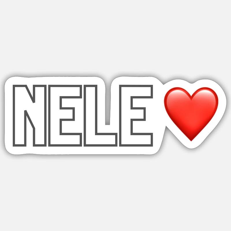 Nele Lover Edition - Sticker Größe S (10 x 10 cm) - Mattweiß