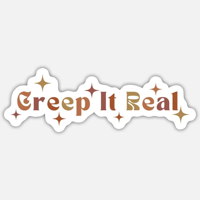 Creep It Echte Halloween-Herbstsaison - Sticker Größe S (10 x 10 cm) - Mattweiß
