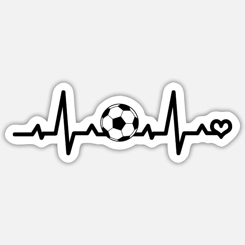 Fußball Herzfrequenz Sticker Größe S (10 x 10 cm)