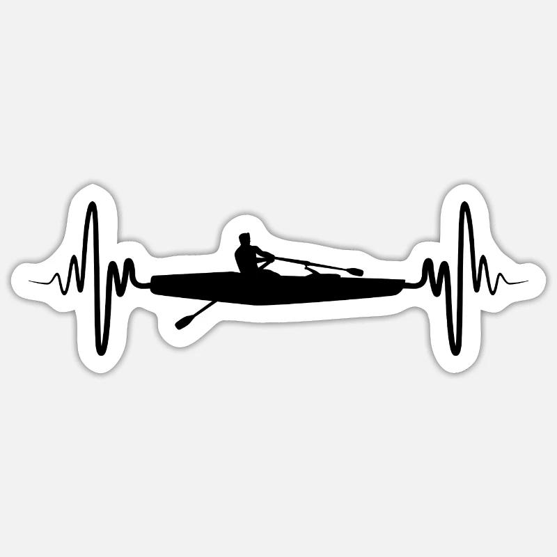 Rameur - Sticker taille S (10 x 10 cm) - blanc mat