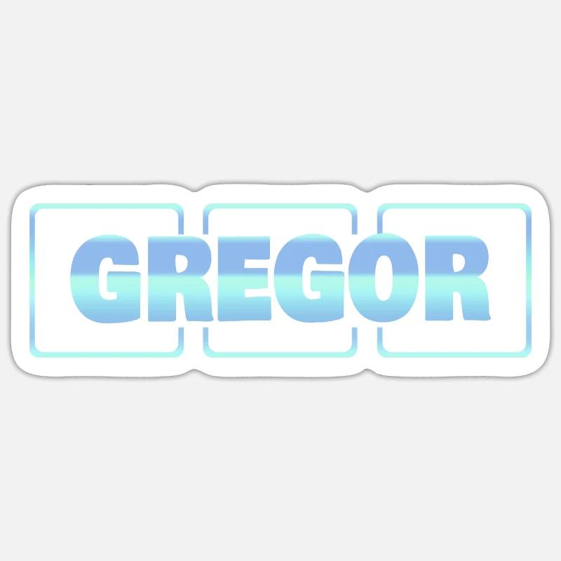 Geschenk für Gregor - Sticker Größe S (10 x 10 cm) - Mattweiß